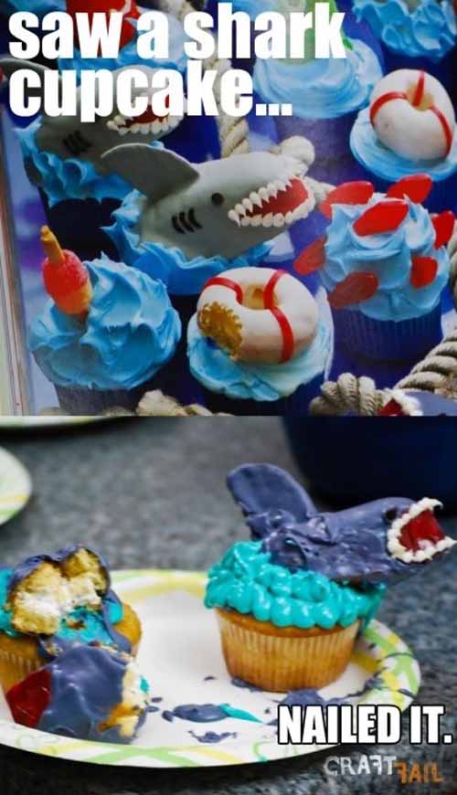 Do It Yourself (DIY) Failure: Shark Cupcake